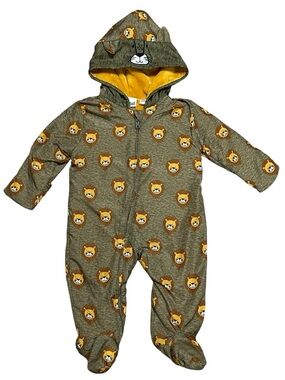 Mick Mack Lion-Print Hooded Infant Snowsuit/Pramsuit size 3-6 months